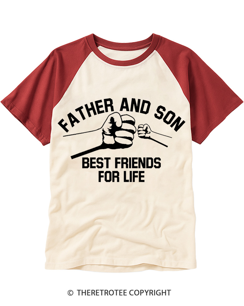TheRetroTee Father and Sonbest Friends for Life Raglan Baseball T-Shirt