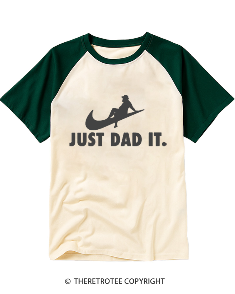 TheRetroTee Just Dad It Raglan Baseball T-Shirt