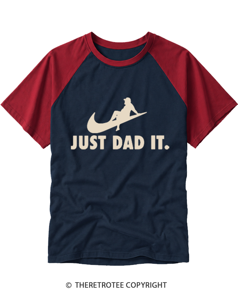TheRetroTee Just Dad It Raglan Baseball T-Shirt