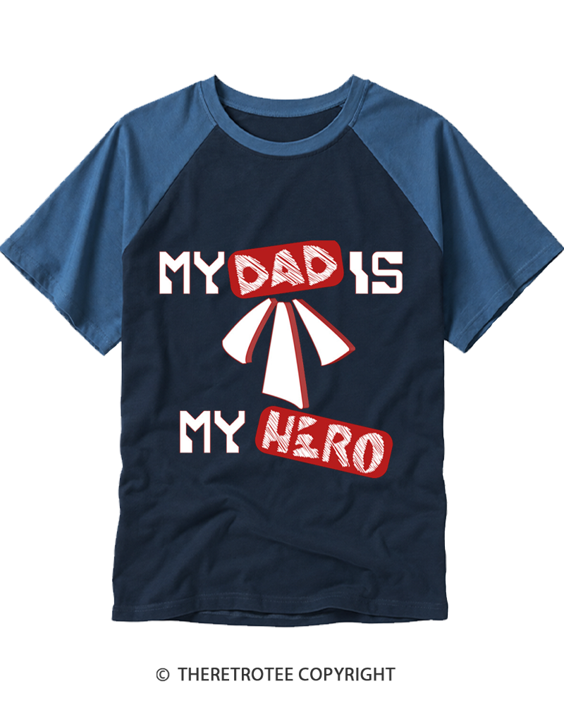 TheRetroTee My Dad Is My Hero Raglan Baseball T-Shirt