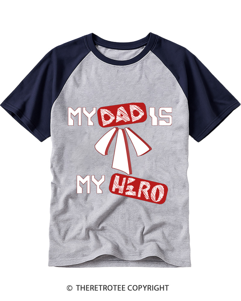TheRetroTee My Dad Is My Hero Raglan Baseball T-Shirt