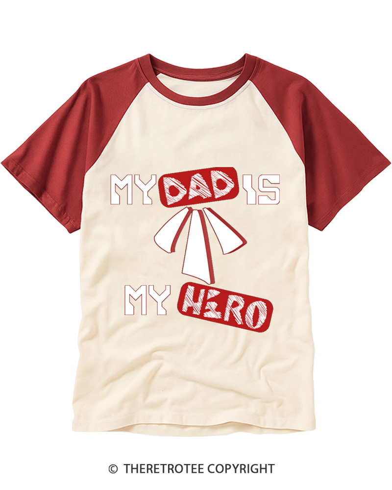 TheRetroTee My Dad Is My Hero Raglan Baseball T-Shirt
