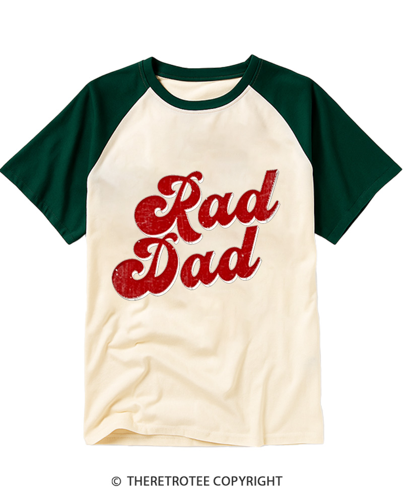 TheRetroTee Rad Dad 80s Vintage Raglan Baseball T-Shirt