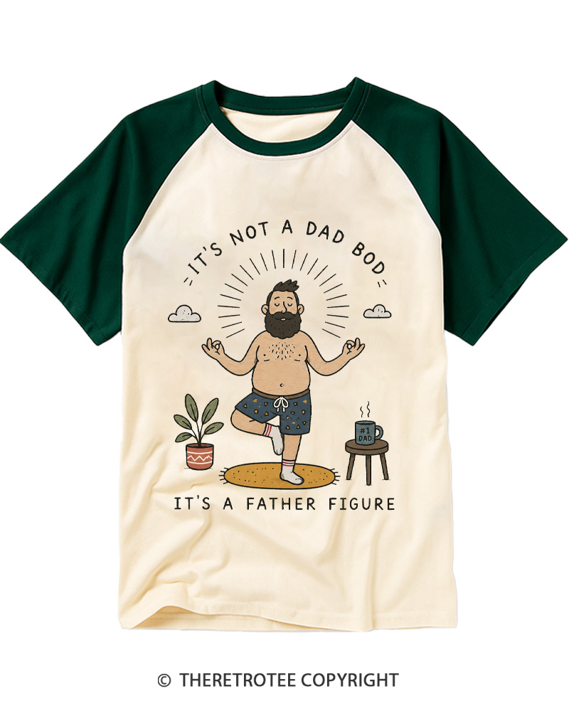 TheRetroTee It's Not a Dad Bod Raglan Baseball T-Shirt