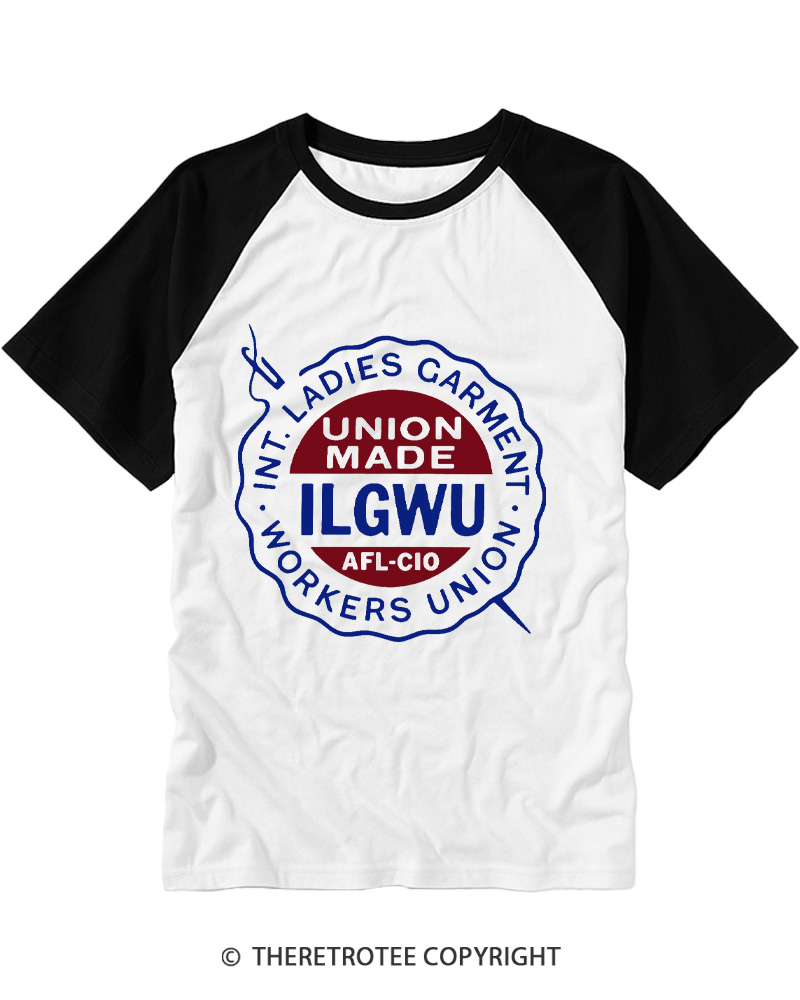 TheRetroTee Union Made ILO Graphic 1980s Raglan Baseball T-Shirt