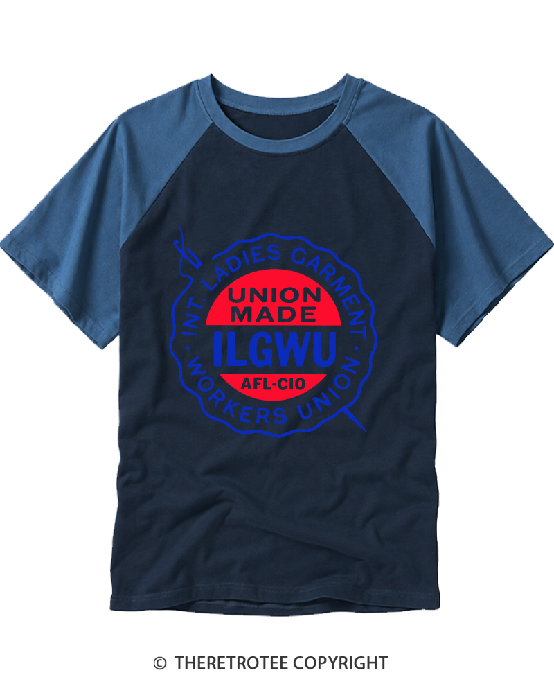 TheRetroTee Union Made ILO Graphic 1980s Raglan Baseball T-Shirt