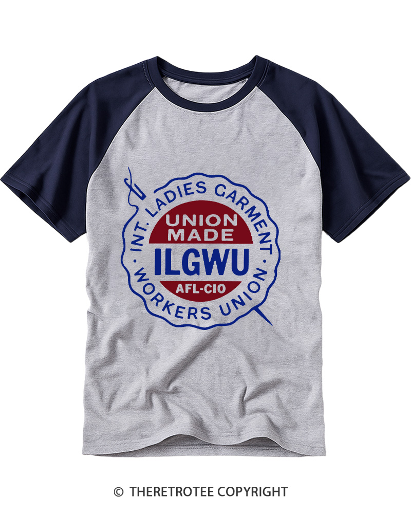 TheRetroTee Union Made ILO Graphic 1980s Raglan Baseball T-Shirt