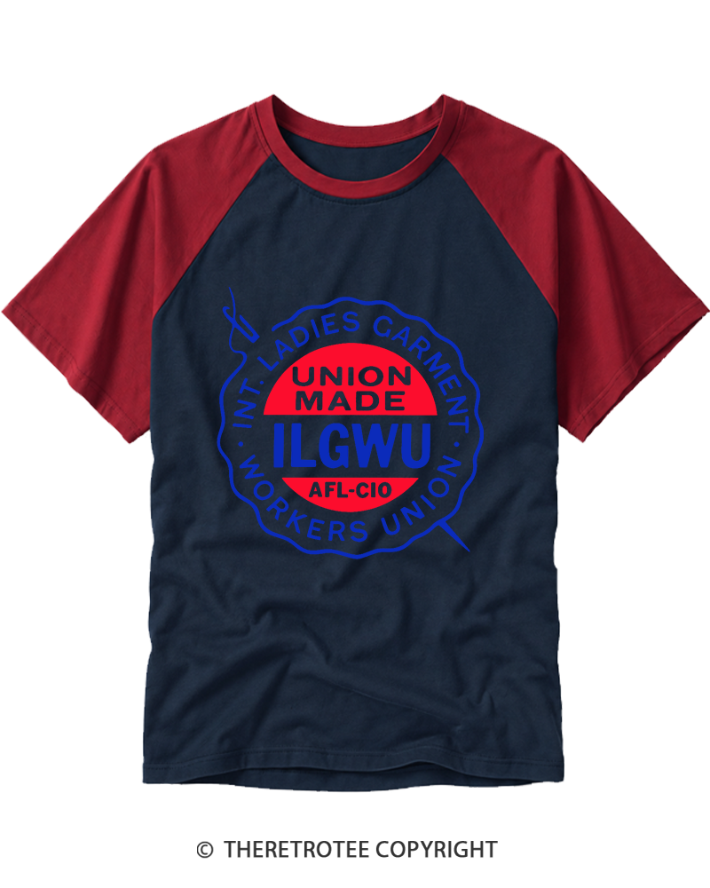 TheRetroTee Union Made ILO Graphic 1980s Raglan Baseball T-Shirt