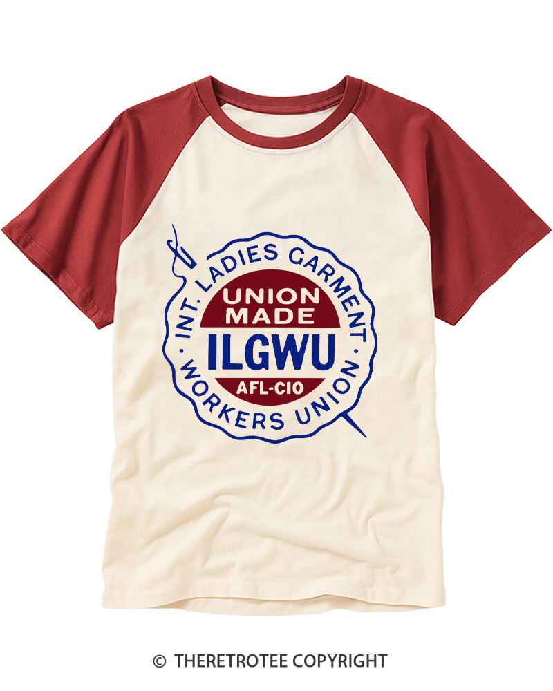 TheRetroTee Union Made ILO Graphic 1980s Raglan Baseball T-Shirt