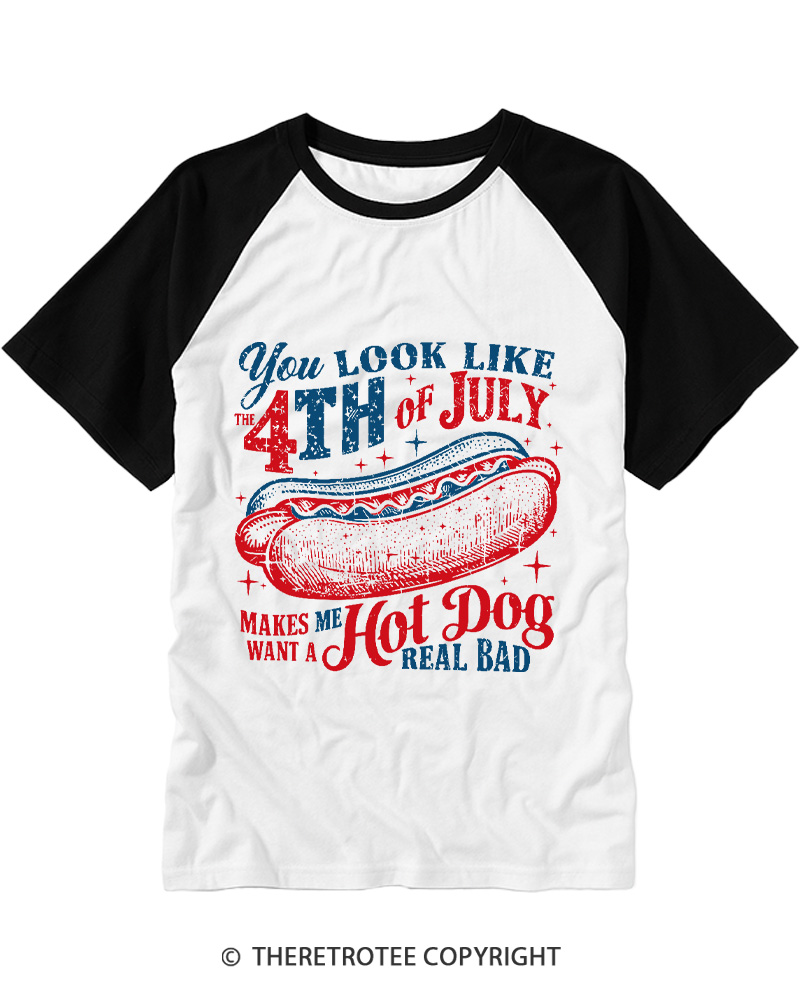 TheRetroTee You Look Like The 4th Of July Raglan Baseball T-Shirt
