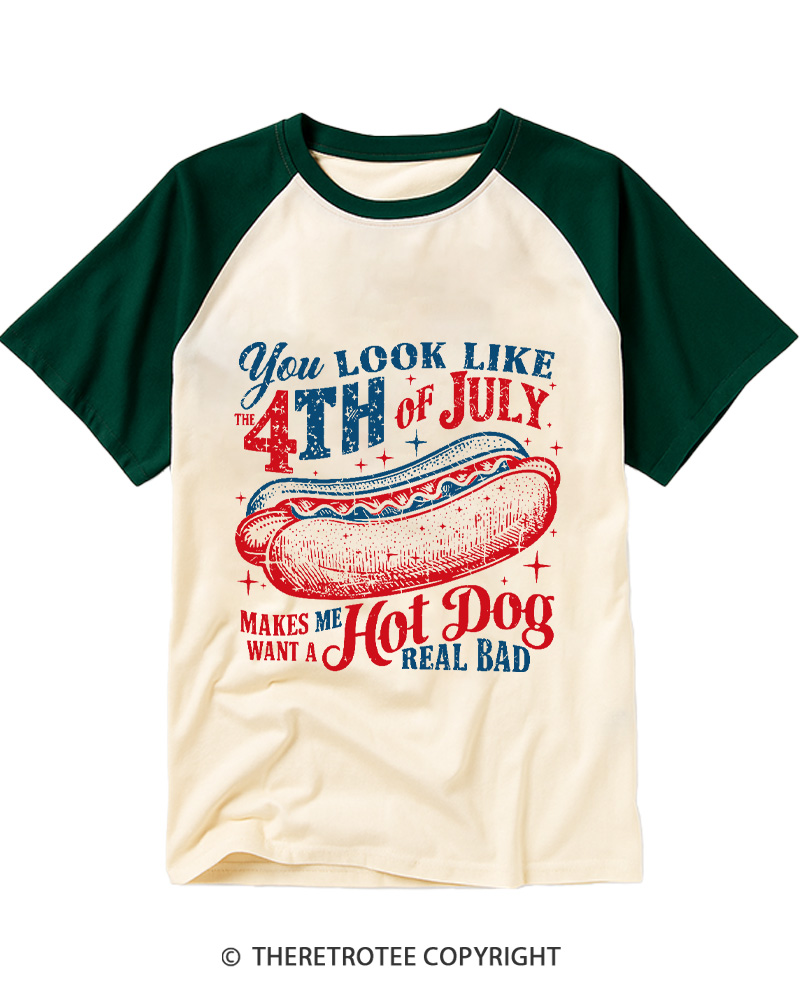 TheRetroTee You Look Like The 4th Of July Raglan Baseball T-Shirt