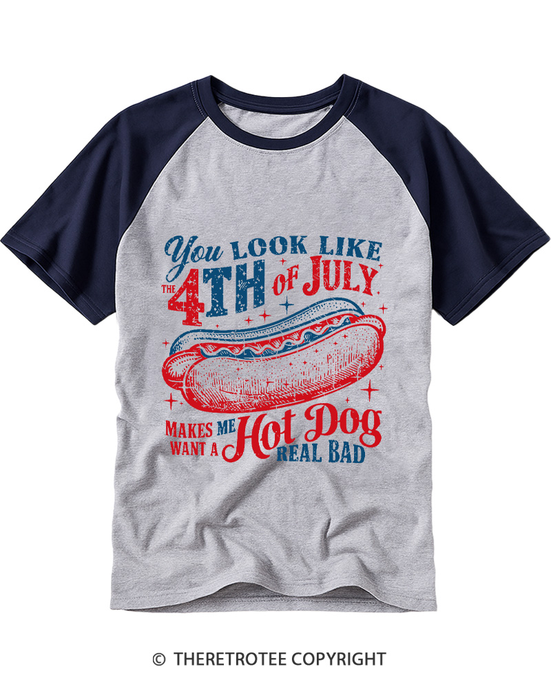 TheRetroTee You Look Like The 4th Of July Raglan Baseball T-Shirt