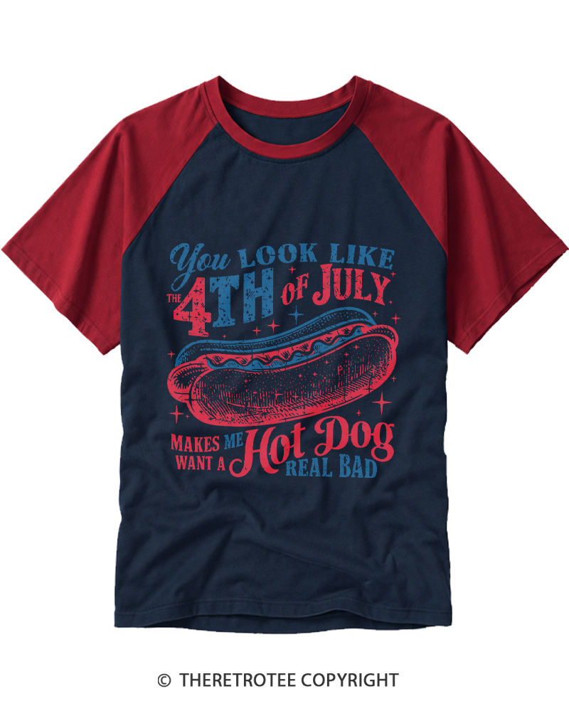 TheRetroTee You Look Like The 4th Of July Raglan Baseball T-Shirt