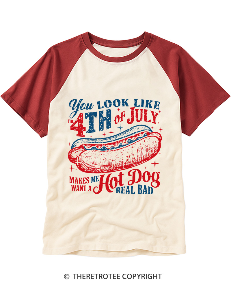 TheRetroTee You Look Like The 4th Of July Raglan Baseball T-Shirt