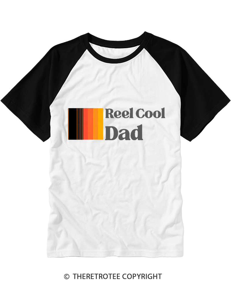 TheRetroTee Reel Cool Dad Raglan Baseball T-Shirt