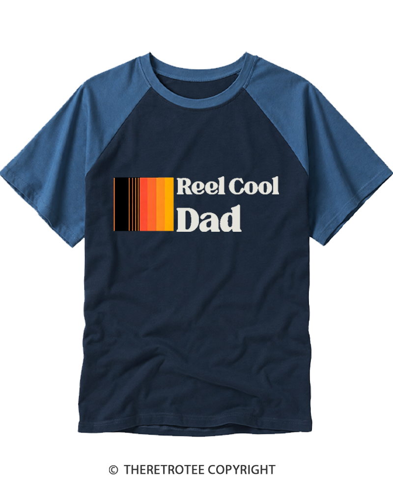 TheRetroTee Reel Cool Dad Raglan Baseball T-Shirt