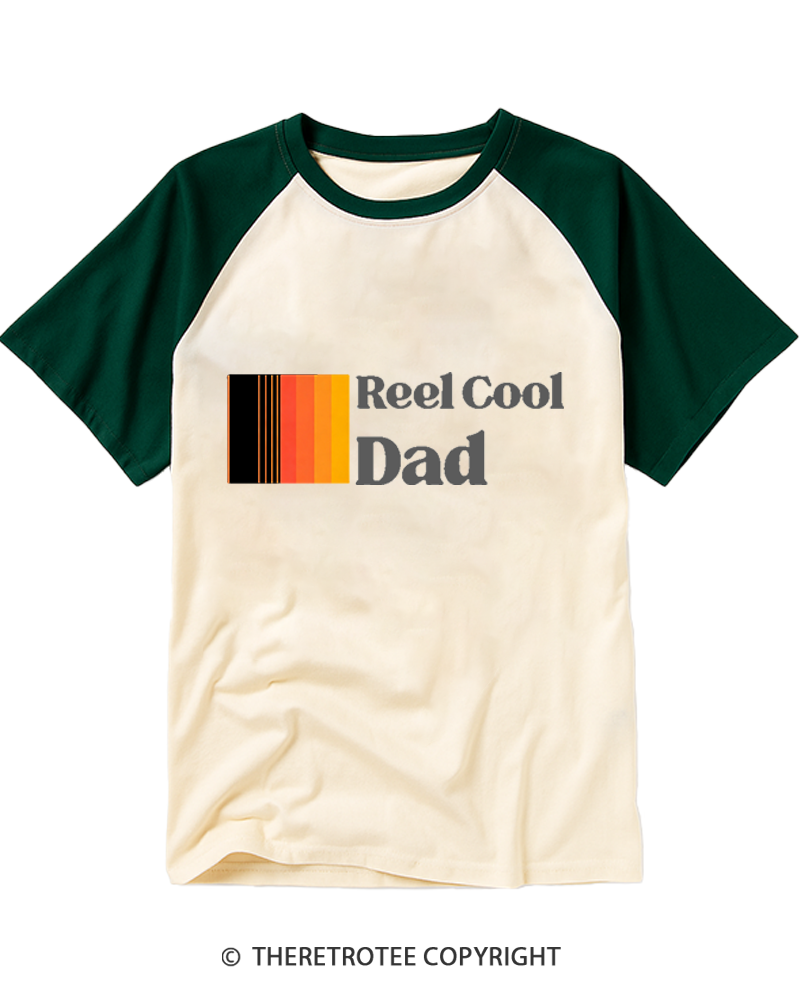 TheRetroTee Reel Cool Dad Raglan Baseball T-Shirt