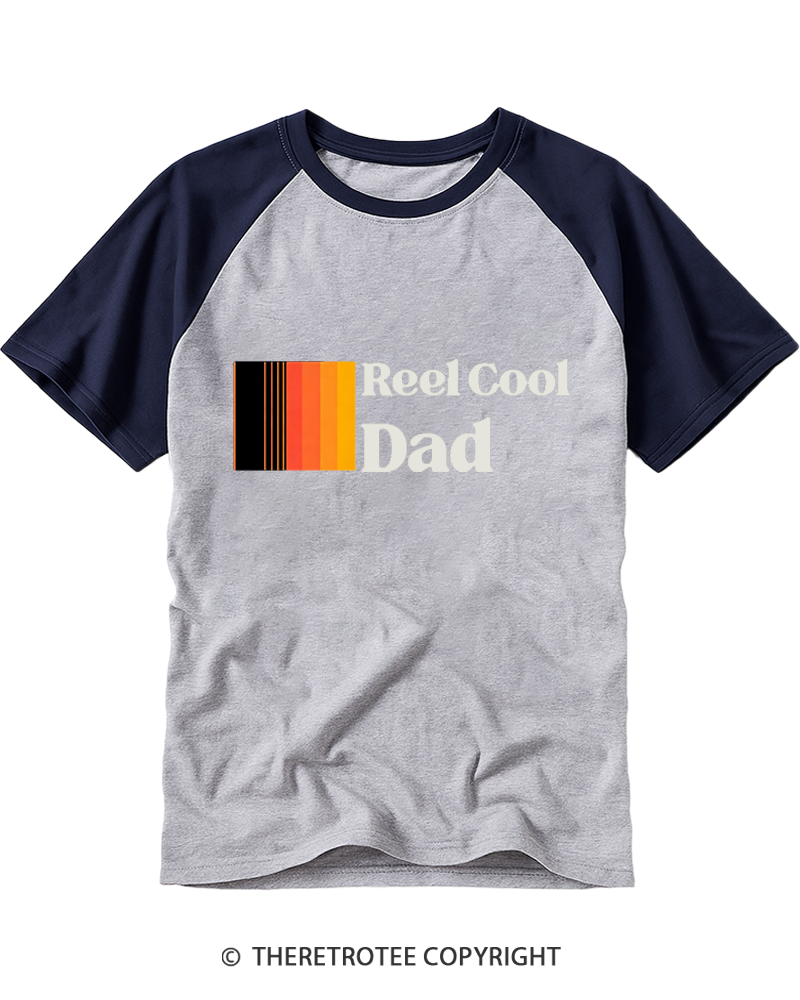TheRetroTee Reel Cool Dad Raglan Baseball T-Shirt