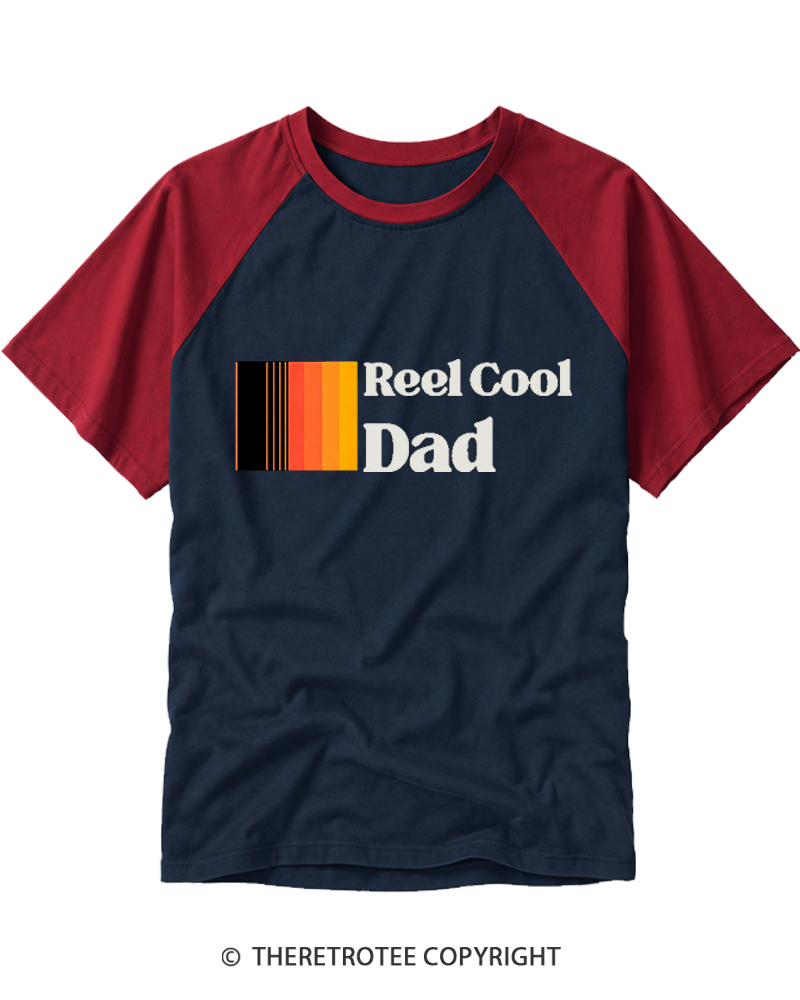 TheRetroTee Reel Cool Dad Raglan Baseball T-Shirt