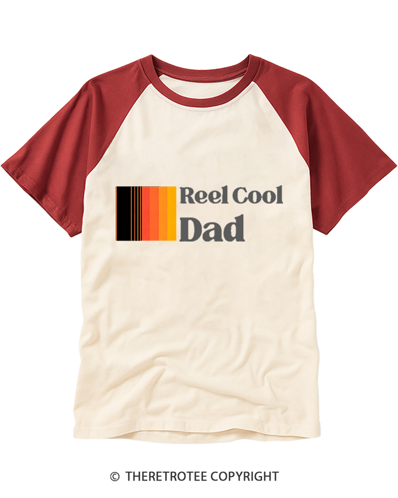 TheRetroTee Reel Cool Dad Raglan Baseball T-Shirt