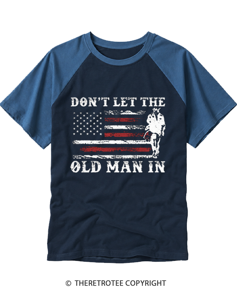 TheRetroTee Don't Let The Old Man Raglan Baseball T-Shirt