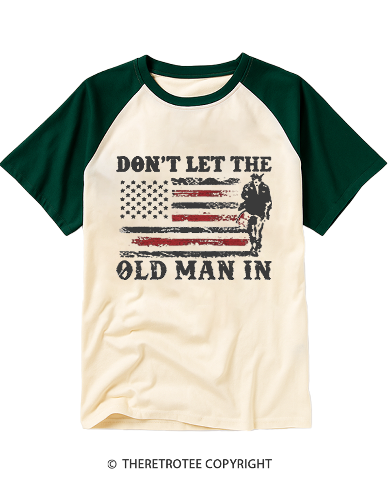 TheRetroTee Don't Let The Old Man Raglan Baseball T-Shirt