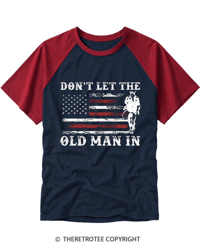 TheRetroTee Don't Let The Old Man Raglan Baseball T-Shirt