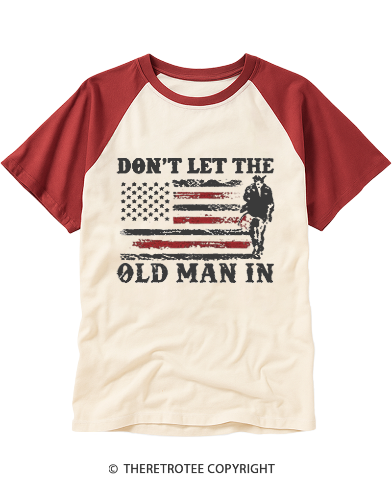 TheRetroTee Don't Let The Old Man Raglan Baseball T-Shirt