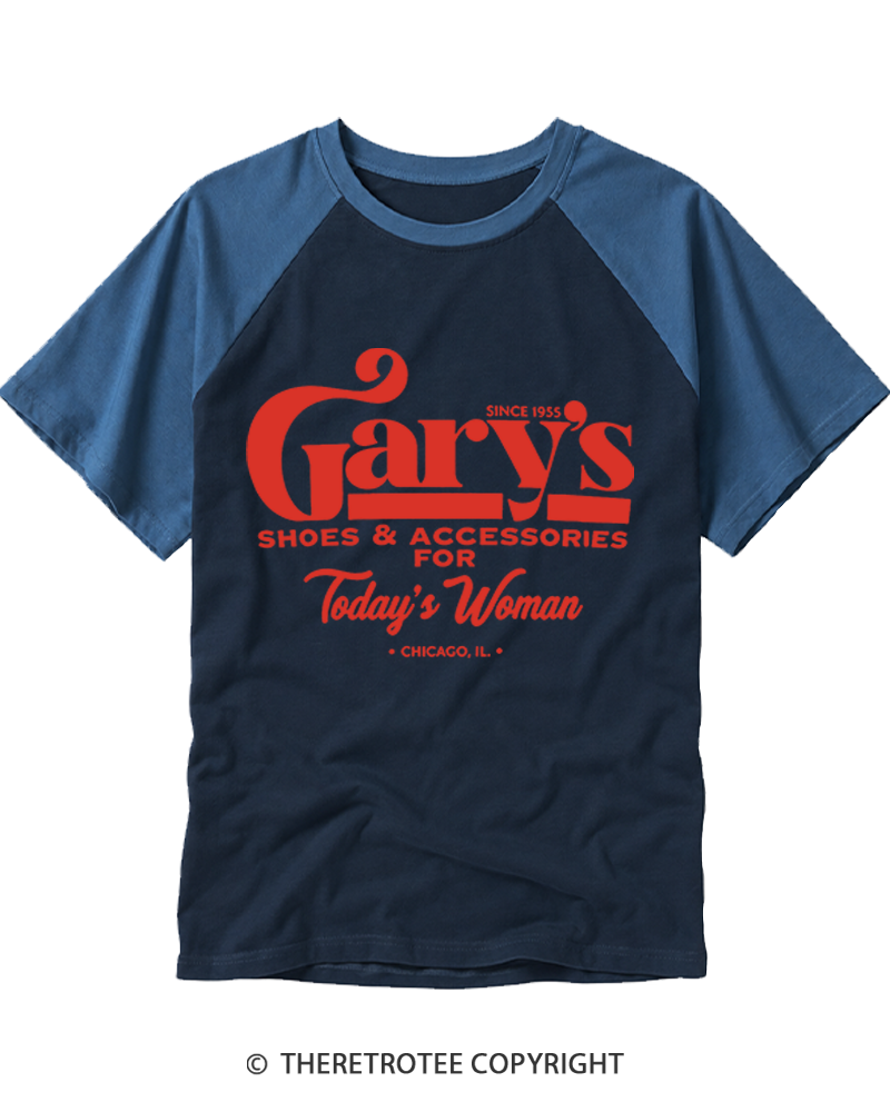 TheRetroTee Garys Shoes Accessories Raglan Baseball T-Shirt