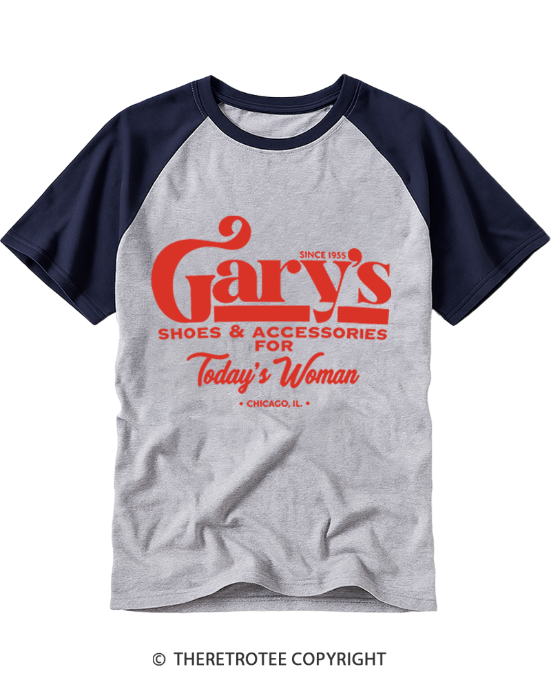 TheRetroTee Garys Shoes Accessories Raglan Baseball T-Shirt