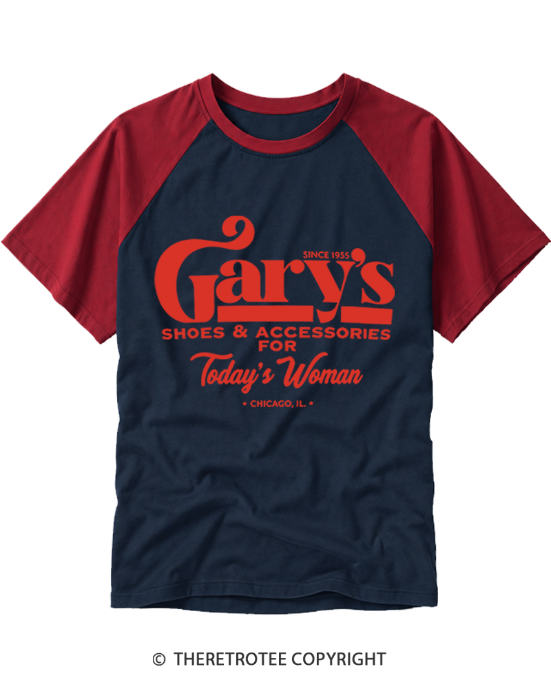 TheRetroTee Garys Shoes Accessories Raglan Baseball T-Shirt