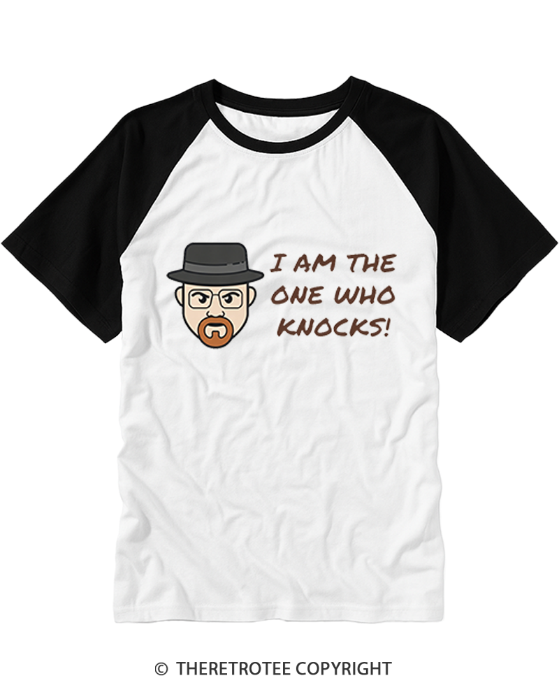 TheRetroTee I Am The One Who Knocks Raglan Baseball T-Shirt