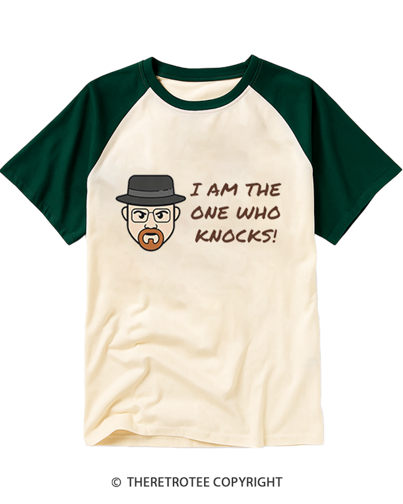 TheRetroTee I Am The One Who Knocks Raglan Baseball T-Shirt