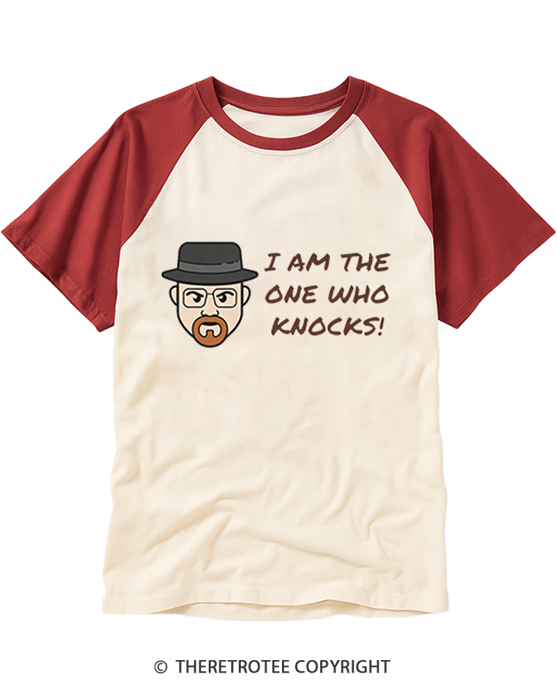 TheRetroTee I Am The One Who Knocks Raglan Baseball T-Shirt