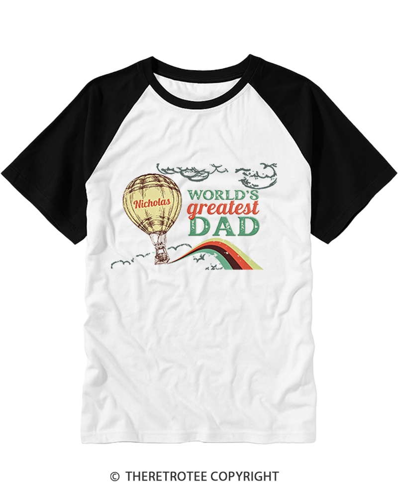 TheRetroTee Personalized Greatest Dad Raglan Baseball T-Shirt