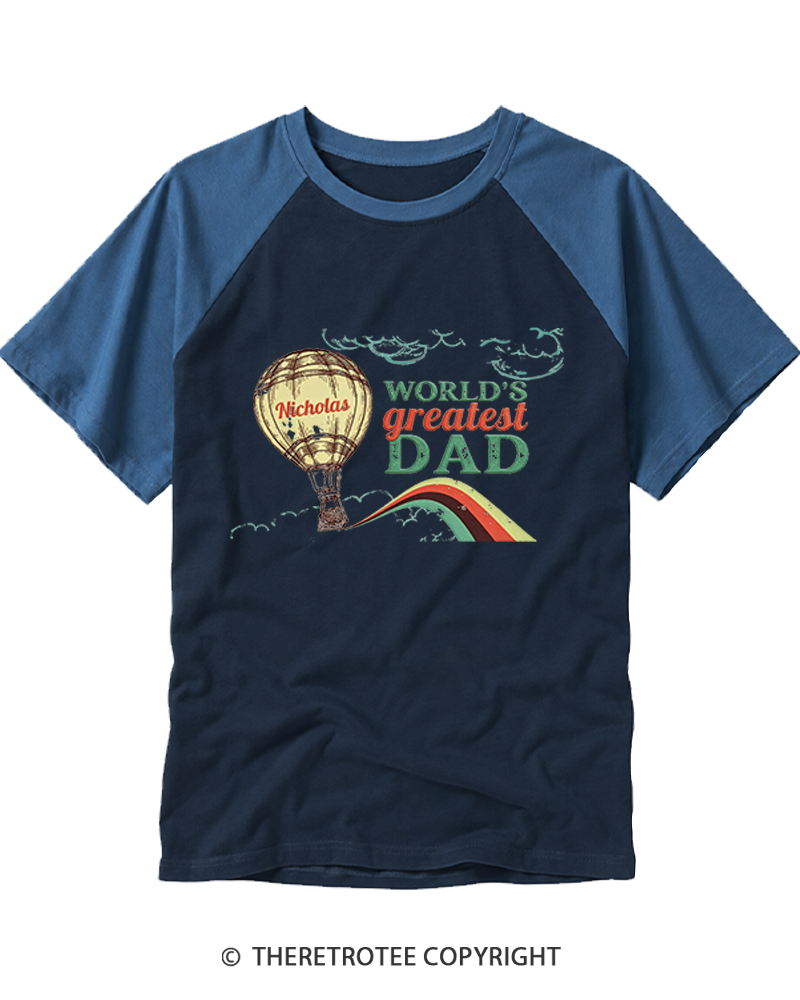 TheRetroTee Personalized Greatest Dad Raglan Baseball T-Shirt