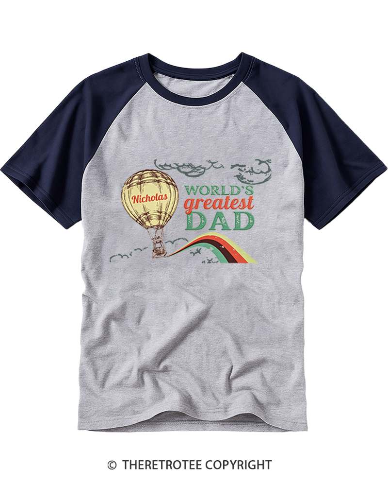 TheRetroTee Personalized Greatest Dad Raglan Baseball T-Shirt