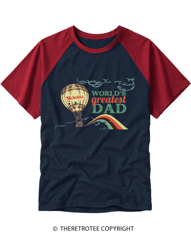 TheRetroTee Personalized Greatest Dad Raglan Baseball T-Shirt