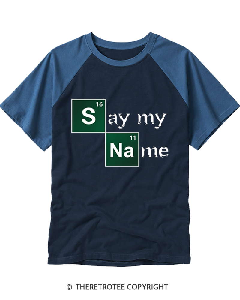 TheRetroTee Say My Name Raglan Baseball T-Shirt