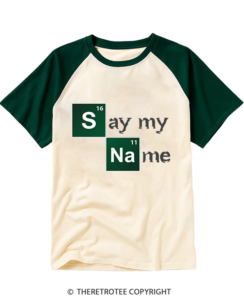 TheRetroTee Say My Name Raglan Baseball T-Shirt