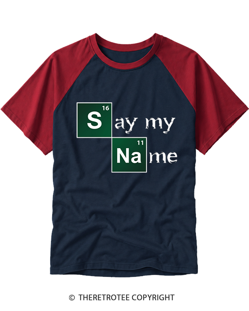 TheRetroTee Say My Name Raglan Baseball T-Shirt