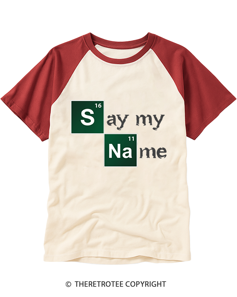 TheRetroTee Say My Name Raglan Baseball T-Shirt