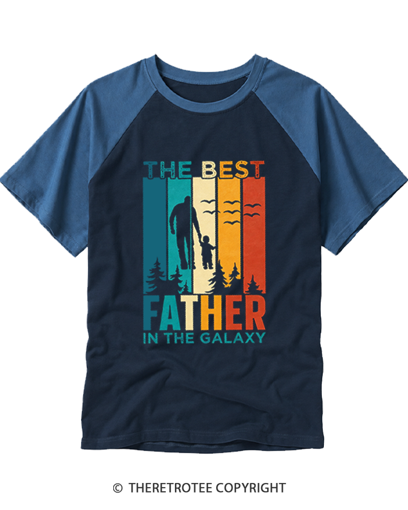 TheRetroTee The Best Dad In The Galaxy Raglan Baseball T-Shirt