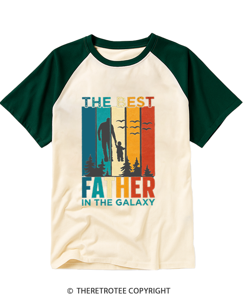 TheRetroTee The Best Dad In The Galaxy Raglan Baseball T-Shirt