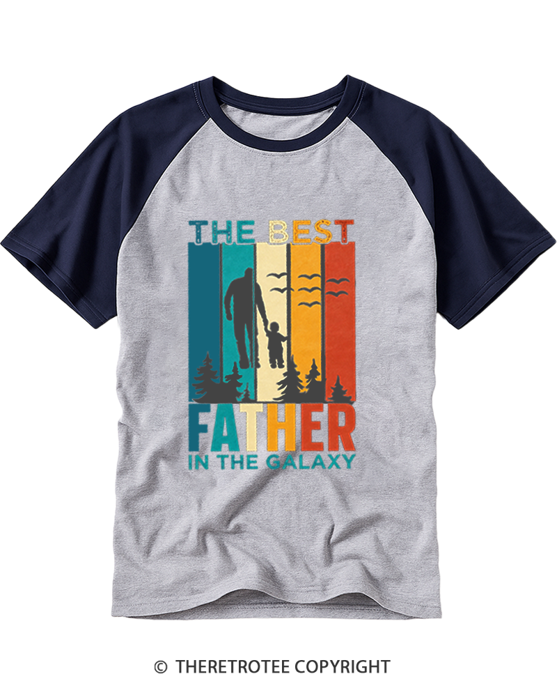 TheRetroTee The Best Dad In The Galaxy Raglan Baseball T-Shirt