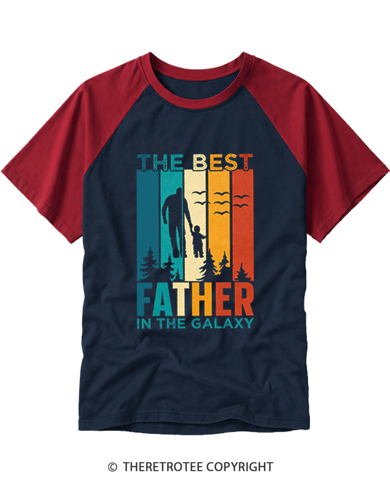 TheRetroTee The Best Dad In The Galaxy Raglan Baseball T-Shirt