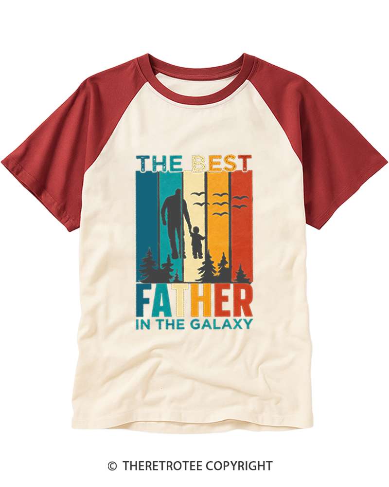 TheRetroTee The Best Dad In The Galaxy Raglan Baseball T-Shirt