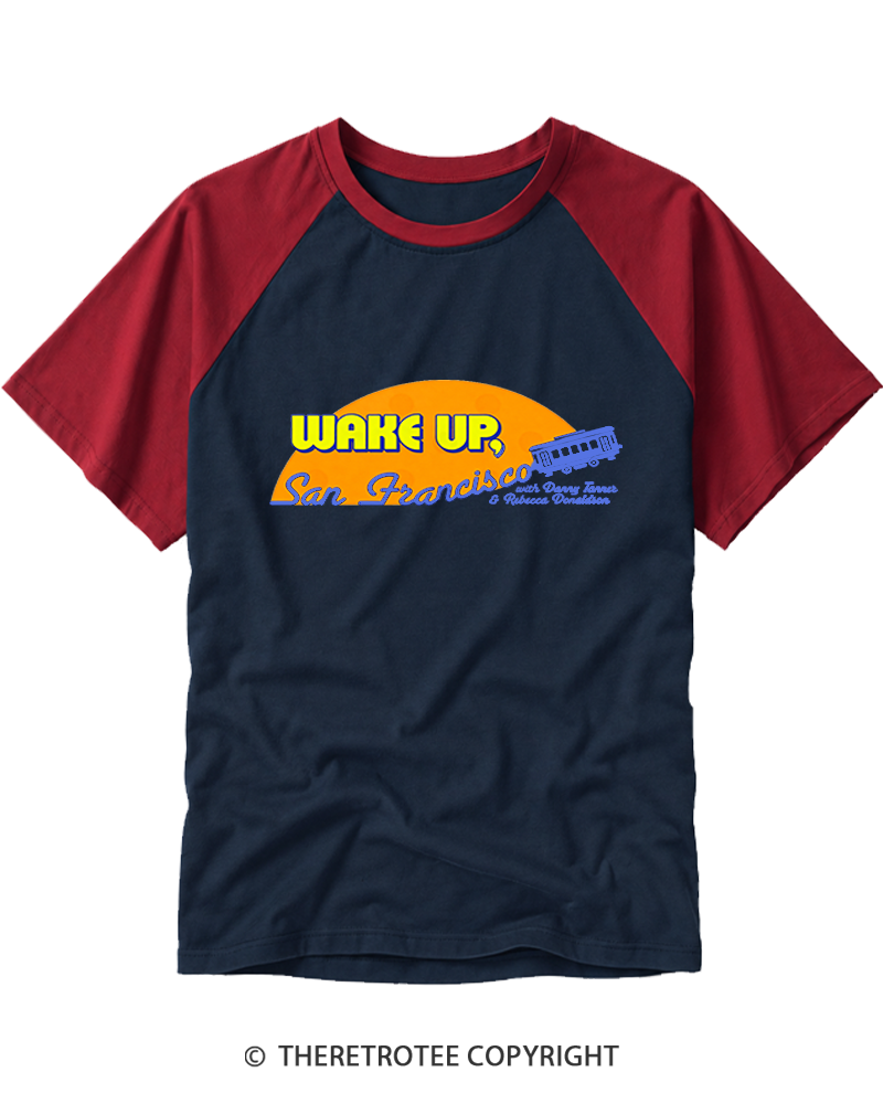 TheRetroTee Wake Up San Francisco Morning Show Raglan Baseball T-Shirt