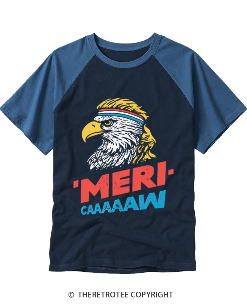 TheRetroTee Meri-caaaaaw Raglan Baseball T-Shirt