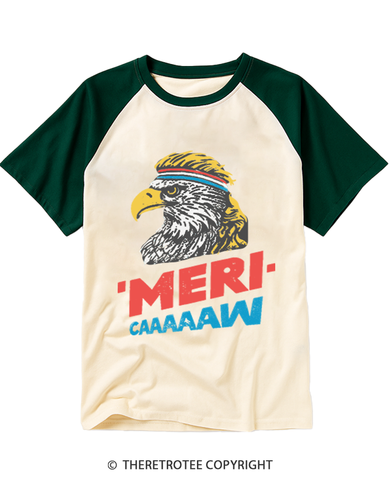 TheRetroTee Meri-caaaaaw Raglan Baseball T-Shirt